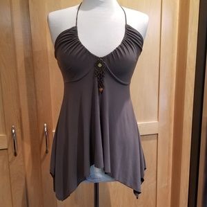 Very vintage Olive green backless top